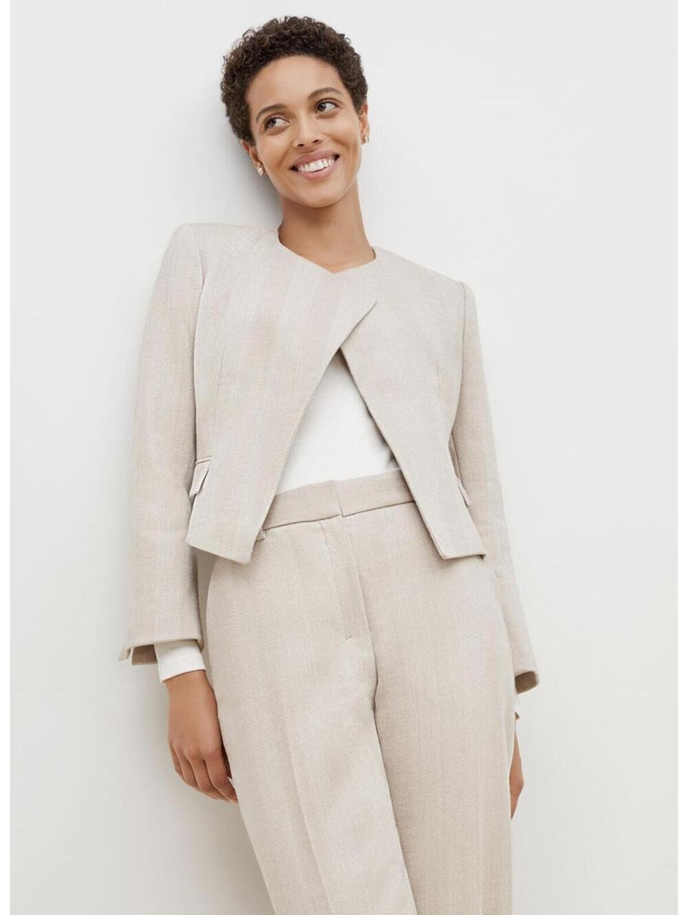 $335 M.M. Lafleur The Arden Jacket Ivory Wool Herringbone